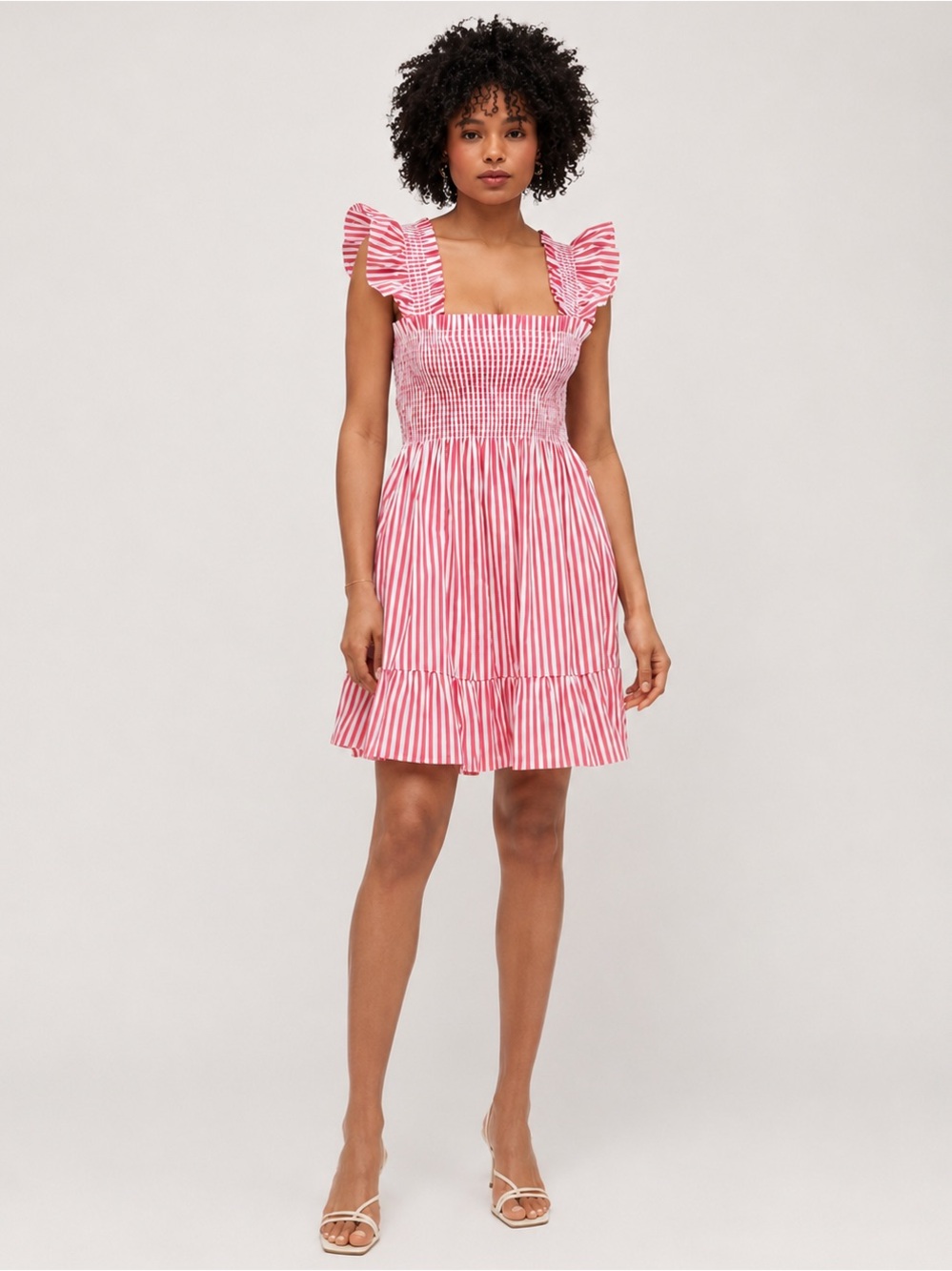 Hill House Home The Elizabeth Nap Dress Red and White Striped Mini Small